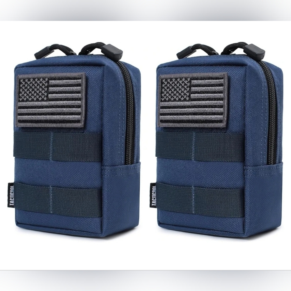 2 Pack Molle Tactical EDC Pouches – Blue | Water-Resistant | Compact & Rugged